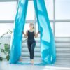 Pro Aerial Silks Kit Turquoise: Fabric, Carabiner, and Figure 8 Set