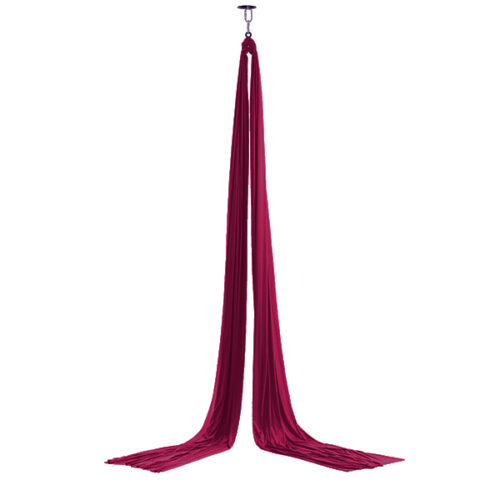 Pro Aerial Silks Kit Burgundy: Fabric, Carabiner, and Figure 8 Set